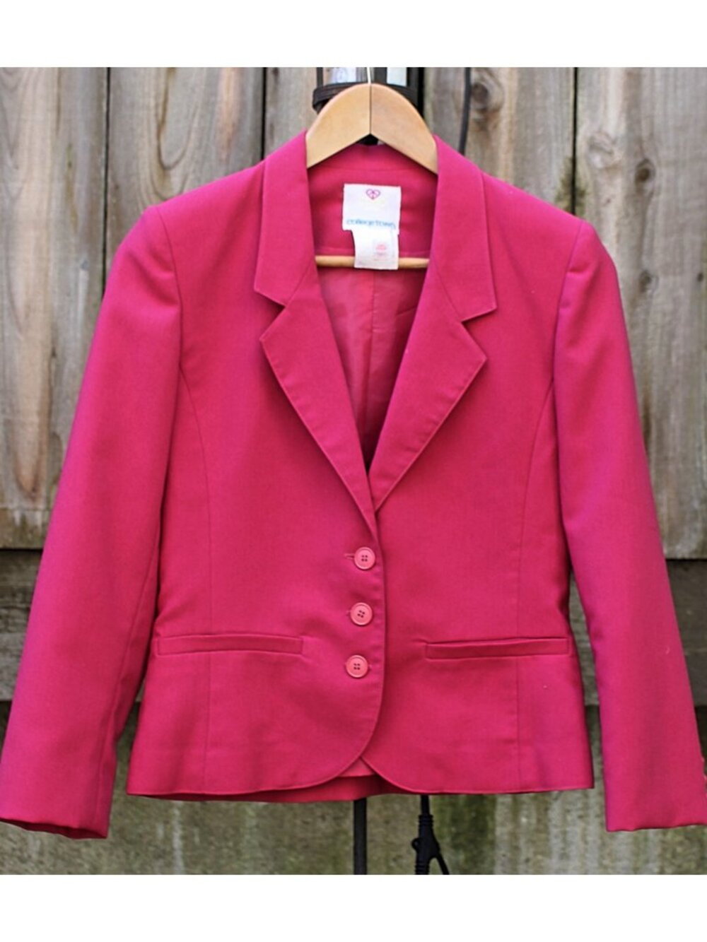 Vintage 1970s - College Town Women's 3-Button Blazer in Dark Pink, size Med/Lrg